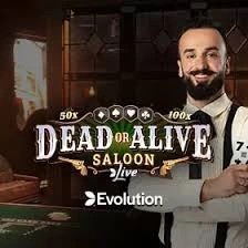 Official Live Dealer logo: Dead or Alive: Saloon by Evolution at WishWin Casino