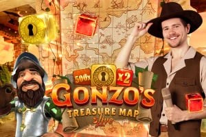 Gonzo's Treasure Map slot logo by Evolution at WishWin Casino