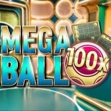 Mega Ball 100x slot icon by Evolution, available at WishWin Casino